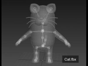 rigged cat character 3D Модель