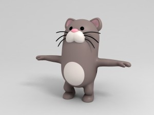 rigged cat character 3D Модель