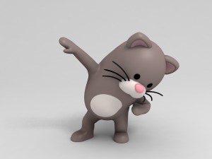 rigged cat character 3D Модель