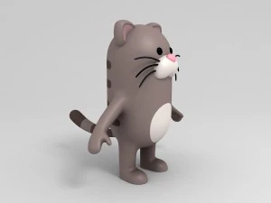 rigged cat character 3D Model