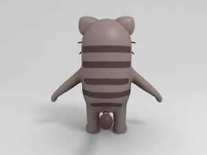rigged cat character 3D Model