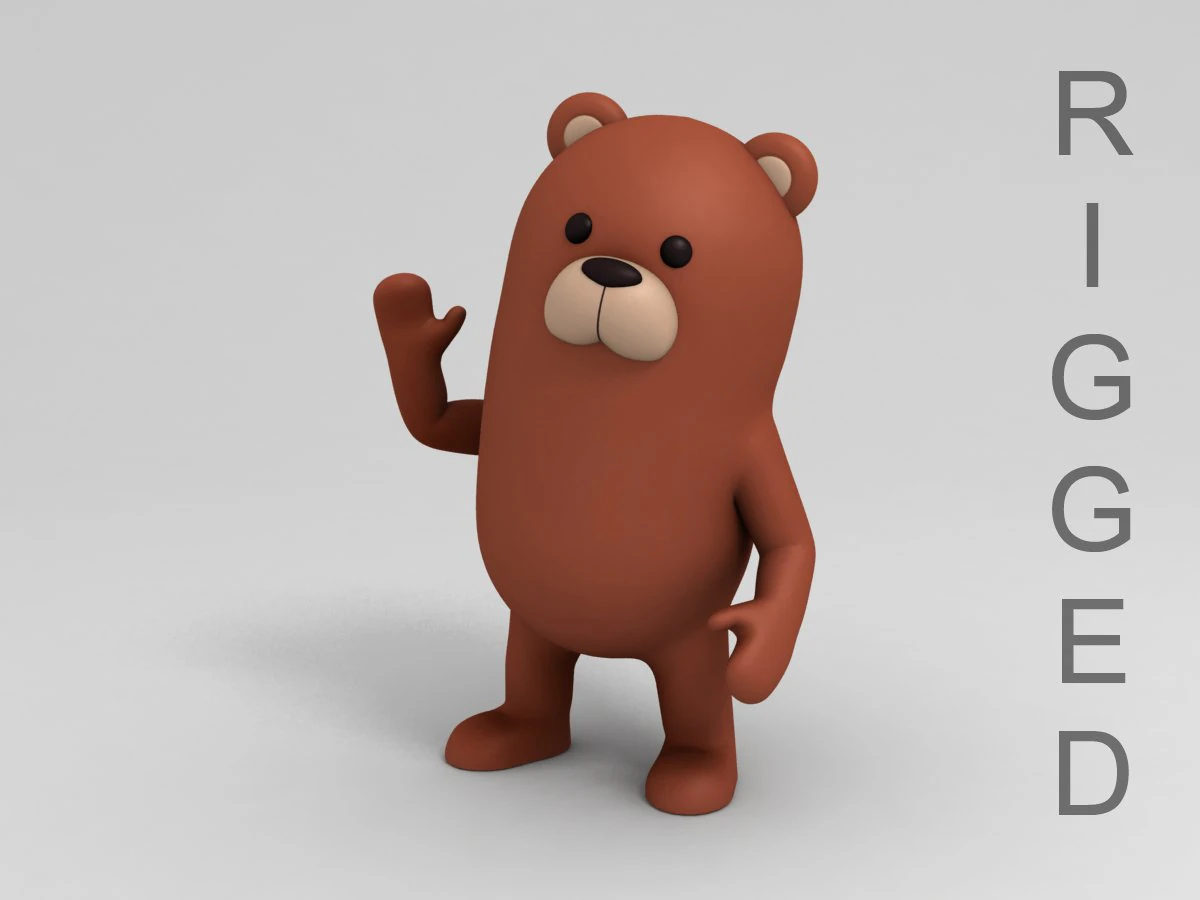 rigged bear character 3D Model .c4d .max .obj .3ds .fbx .stl .blend 