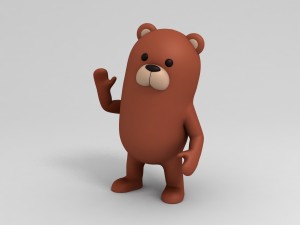 rigged bear character Model 3D