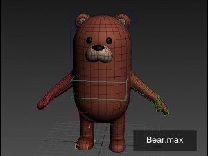 rigged bear character Model 3D