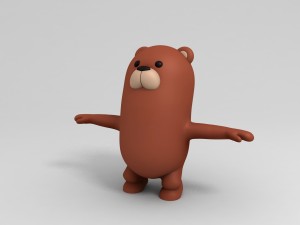 rigged bear character Model 3D