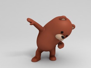 rigged bear character Model 3D