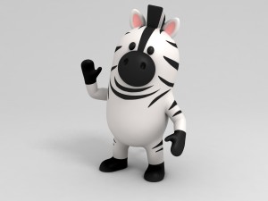 rigged zebra character 3d 3D Model