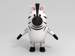rigged zebra character 3d 3D Model