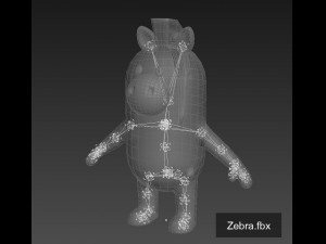 rigged zebra character 3d 3D Model