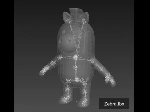 rigged zebra character 3d 3D Model