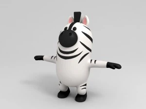 rigged zebra character 3d 3D Model