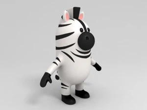 rigged zebra character 3d 3D Model