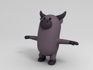rigged cartoon buffalo 3D मॉडल