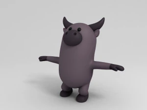 bufalo dei cartoni animati truccato Modello 3D