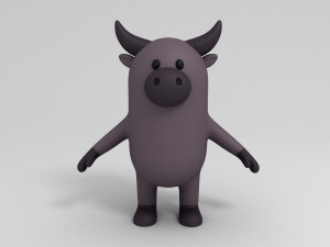 rigged cartoon buffalo 3D मॉडल