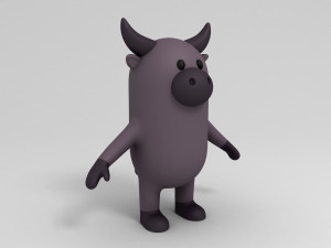 rigged cartoon buffalo 3D मॉडल