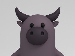 rigged cartoon buffalo 3D मॉडल