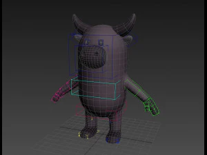bufalo dei cartoni animati truccato Modello 3D