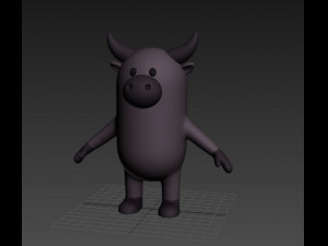 rigged cartoon buffalo 3D मॉडल