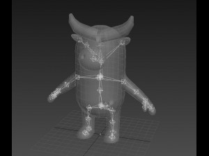 rigged cartoon buffalo 3D मॉडल