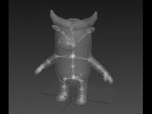 bufalo dei cartoni animati truccato Modello 3D