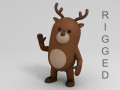 rigged cartoon reindeer Modèle 3D