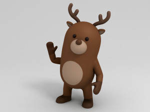 rigged cartoon reindeer 3D 모델