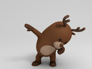 rigged cartoon reindeer 3D 모델