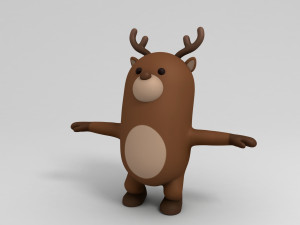 rigged cartoon reindeer 3D 모델