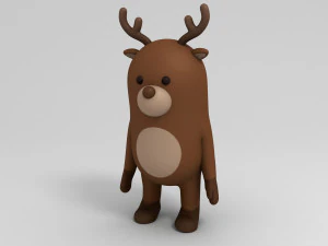 rigged cartoon reindeer 3D Model