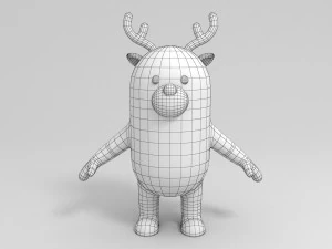 rigged cartoon reindeer 3D Model