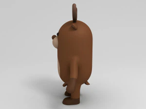 rigged cartoon reindeer 3D Model