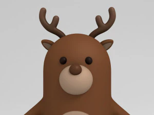 rigged cartoon reindeer 3D Model