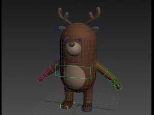 rigged cartoon reindeer 3D Model
