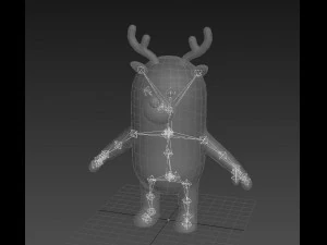 rigged cartoon reindeer 3D Model