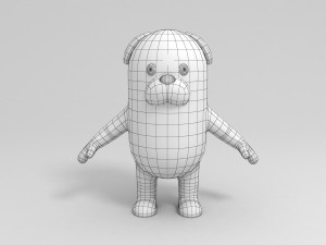 rigged cartoon brown dog 3D Model