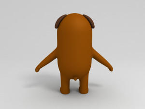 rigged cartoon brown dog 3D Model