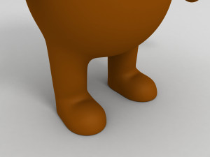 rigged cartoon brown dog 3D Model