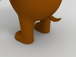rigged cartoon brown dog 3D Model