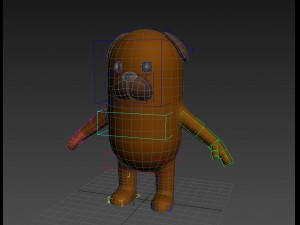 rigged cartoon brown dog 3D Model
