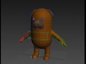 rigged cartoon brown dog 3D Model