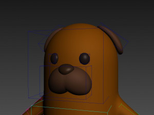 rigged cartoon brown dog 3D Model