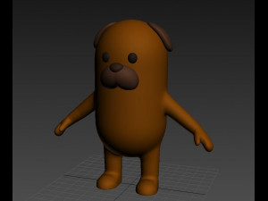 rigged cartoon brown dog 3D Model