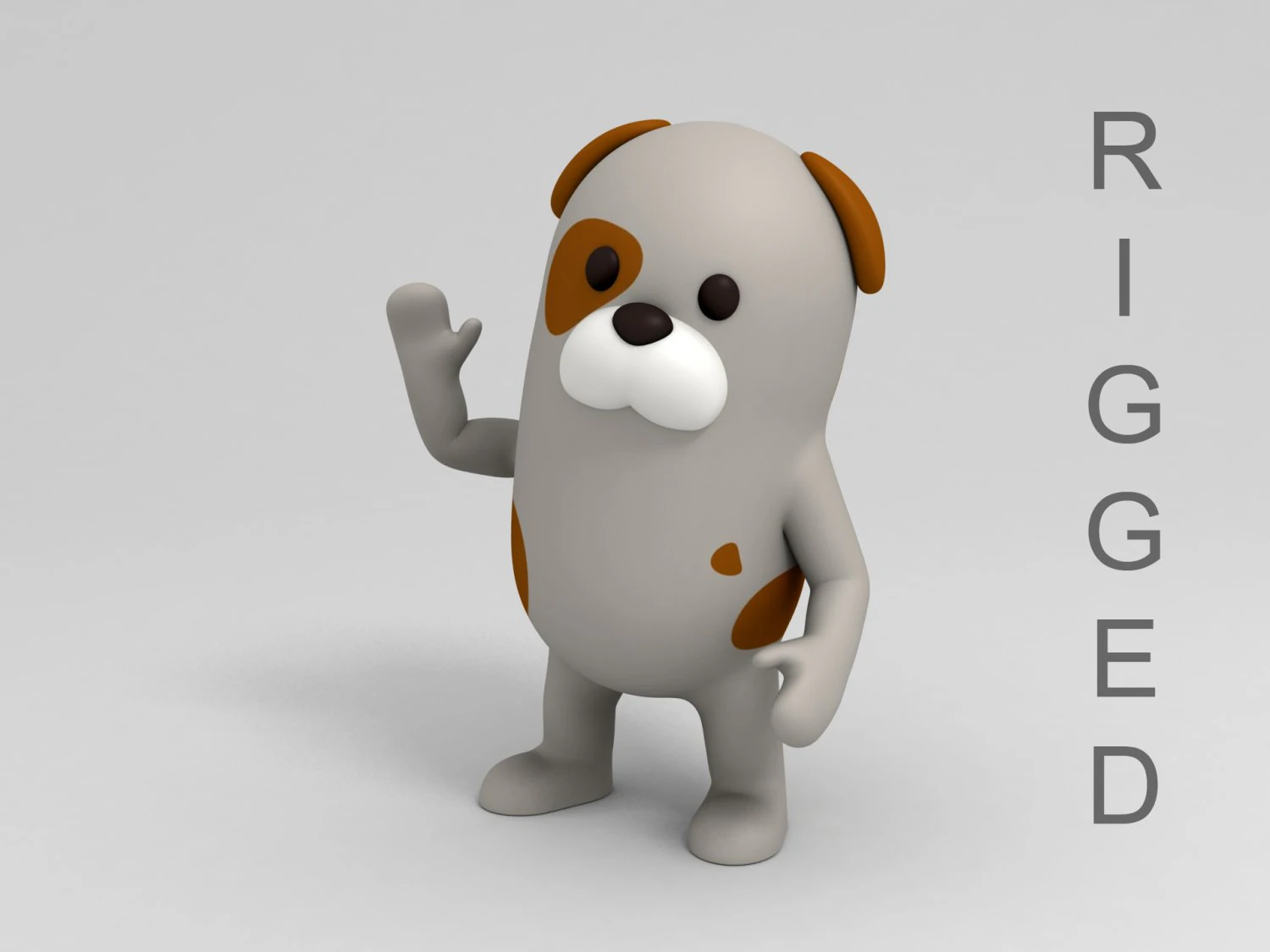 3d rigged cartoon dog 3D Model .c4d .max .obj .3ds .fbx .stl .blend 