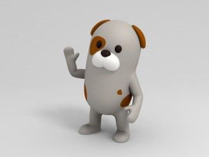 3d rigged cartoon dog 3D Model