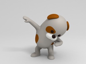 3d rigged cartoon dog 3D Model