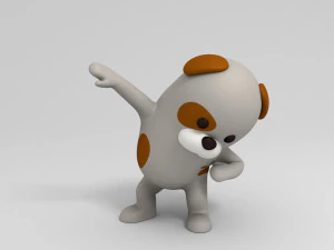 3d rigged cartoon dog 3D Model