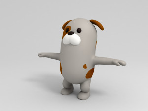 3d rigged cartoon dog 3D Model