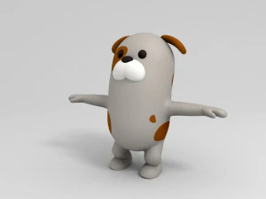 3d rigged cartoon dog 3D Model