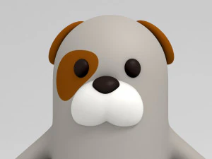 3d rigged cartoon dog 3D Model